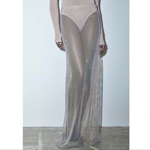 Zara Metallic Mesh Skirt